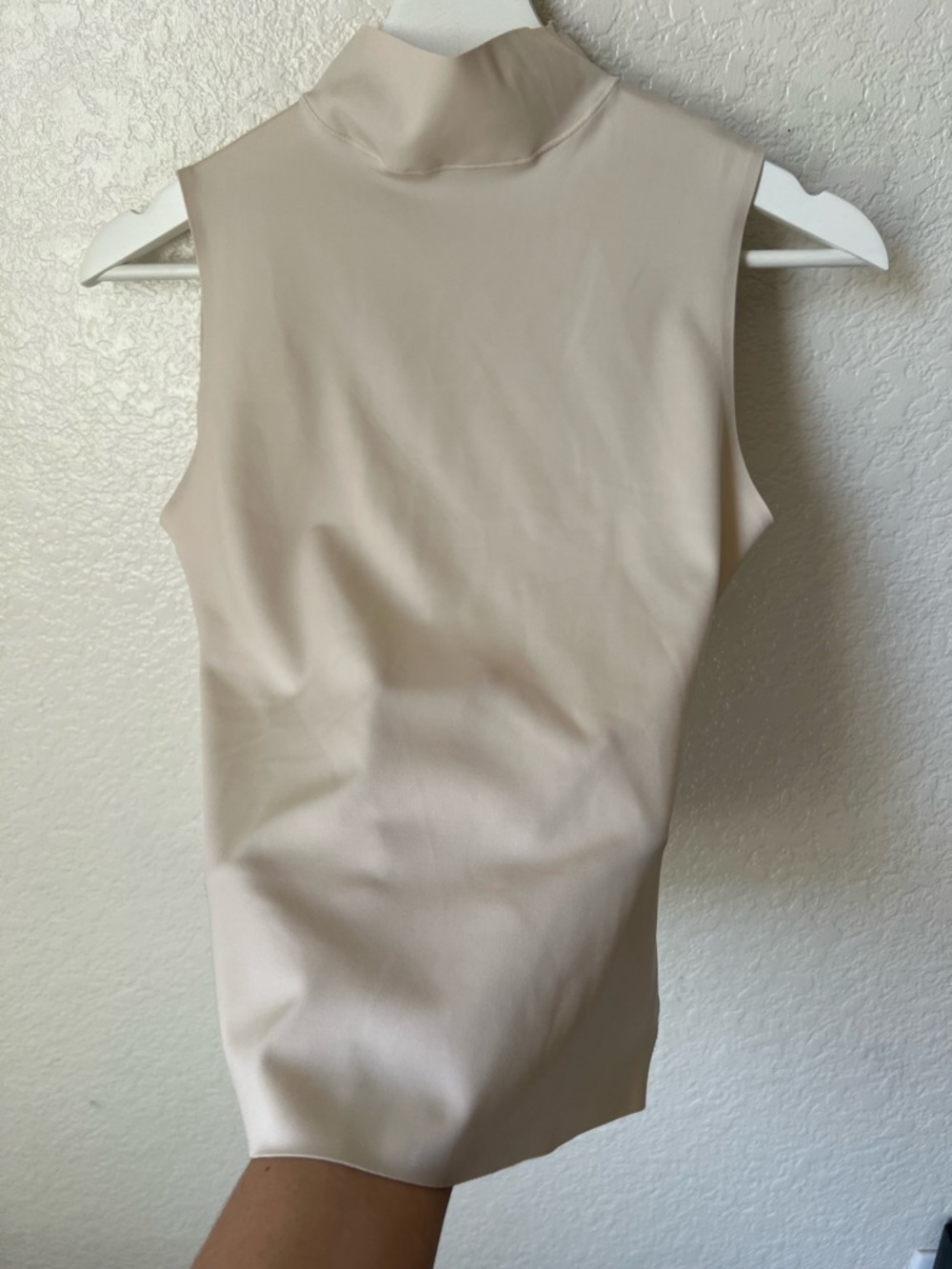 ZARA Soft High Neck Sleeveless Top Ecru - Picture 3 of 7